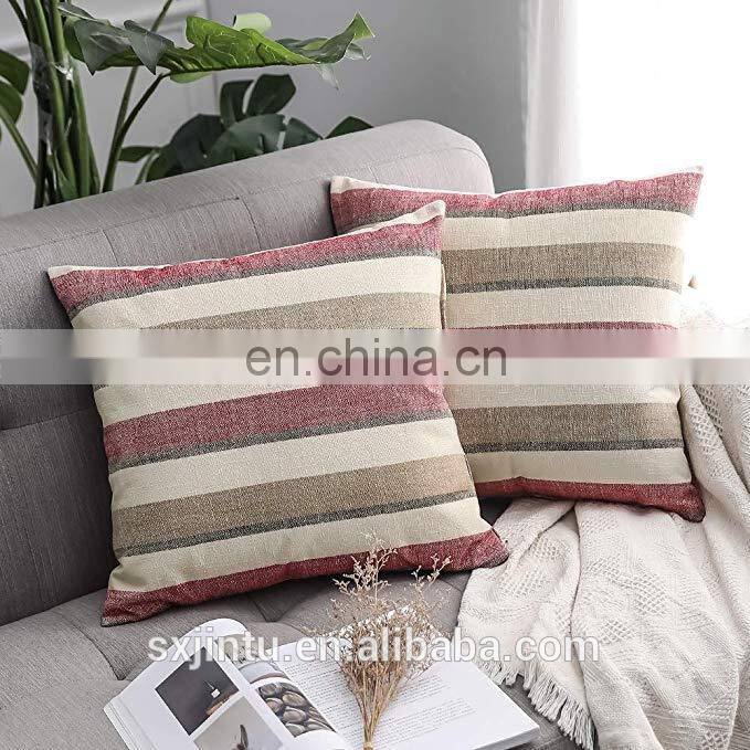 Decorative Classic Retro Stripe Throw Pillow Covers Cushion Case for Sofa Bedroom