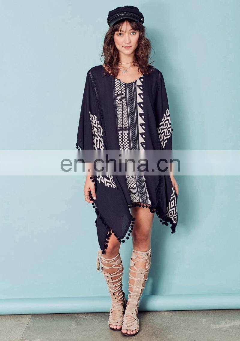 Beach Cover up With Tassel Rayon Vintage Swimwear Beach Tunics Kaftan Dress Beachwear Women Large Size Robe de Plage