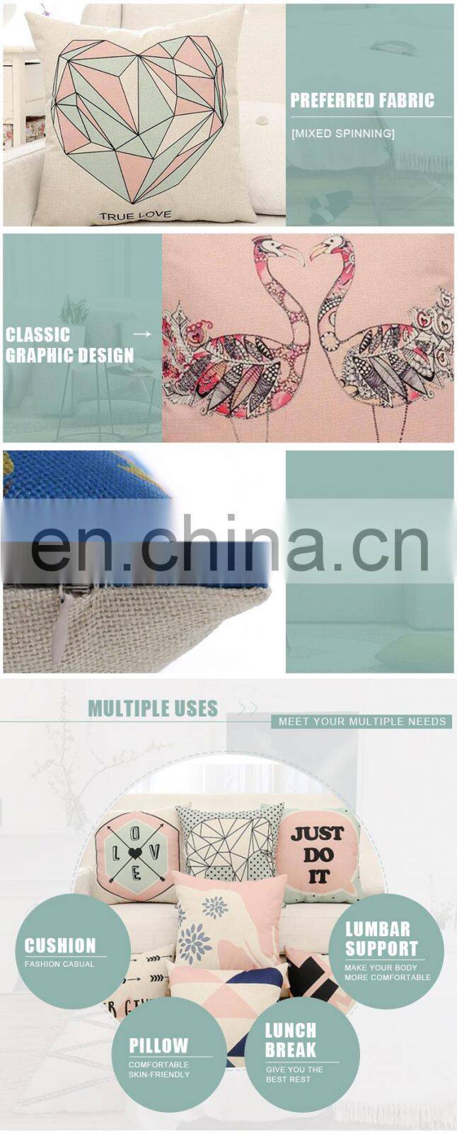 English alphabet Geometric pattern car sofa bed fashion cushion