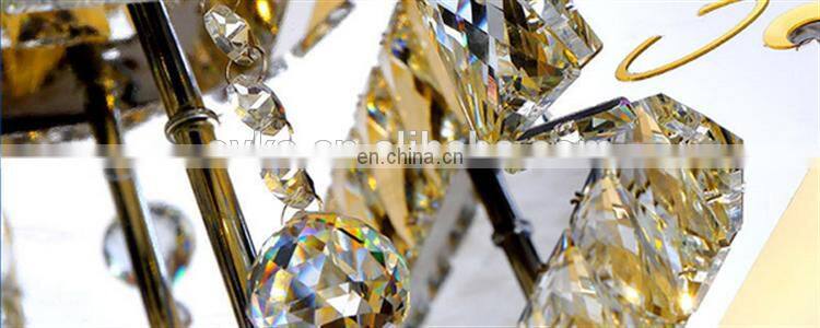 Stainless steel LED crystal lamp, modern simple living room, bedroom ceiling lamp