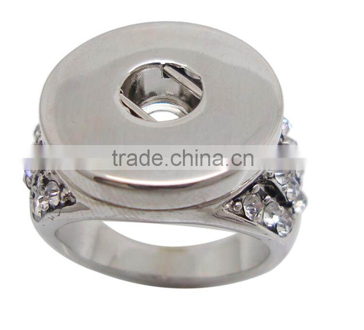 Fashion alloy finger ring snap button jewelry