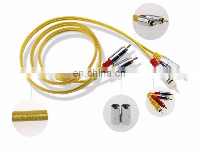 OFC 2R-2R Transparent Frosted Braid RCA Audio Video Cable Gold Connector