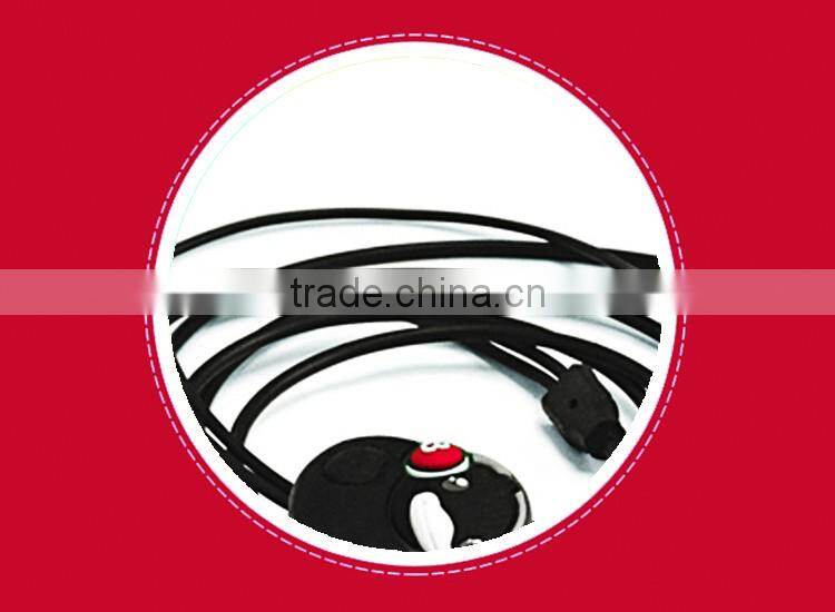 Novelty design plastic silicone rubber animal shaped earbuds with logo
