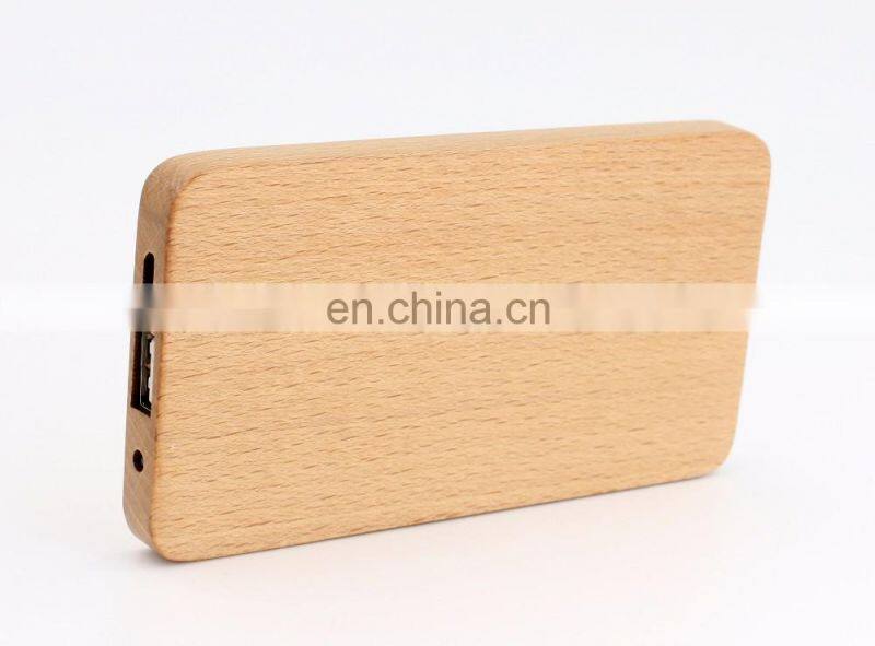 Hot Selling portable Custom Maple Walnut 4000mAh Wood Power Bank