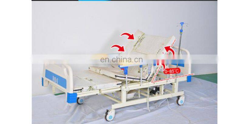 Medical bed with the function of back up and leg down with roller household bed