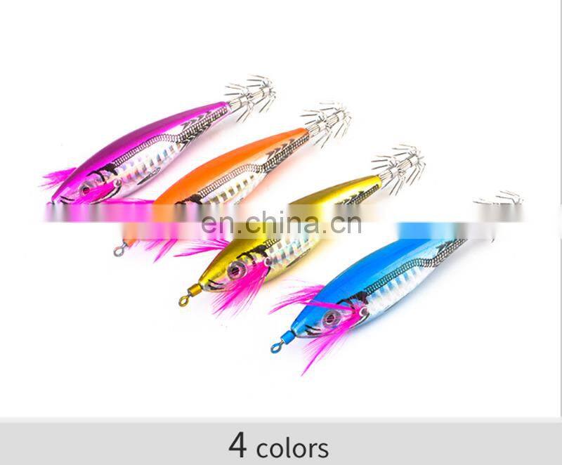 7cm 11.5g Luminous Glow In Dark Fishing Lures Hard Squid Wood Shrimp Bait