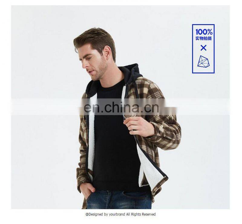 Christmas autumn and winter men's plus velvet thick warm jacket inch shirt men's trend student plaid shirt lamb velvet jacket