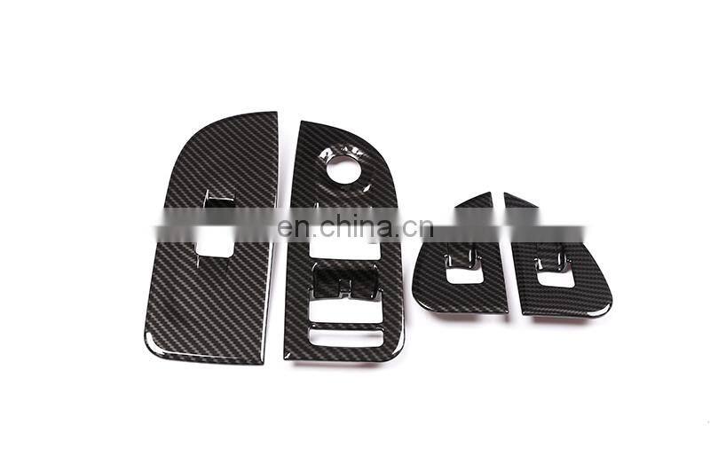 4 x Carbon fiber For Alfa Romeo Giulia 2016 2017 2018 ABS Chrome Window Lift Switch Button Frame Cover Trim Stickers Accessories