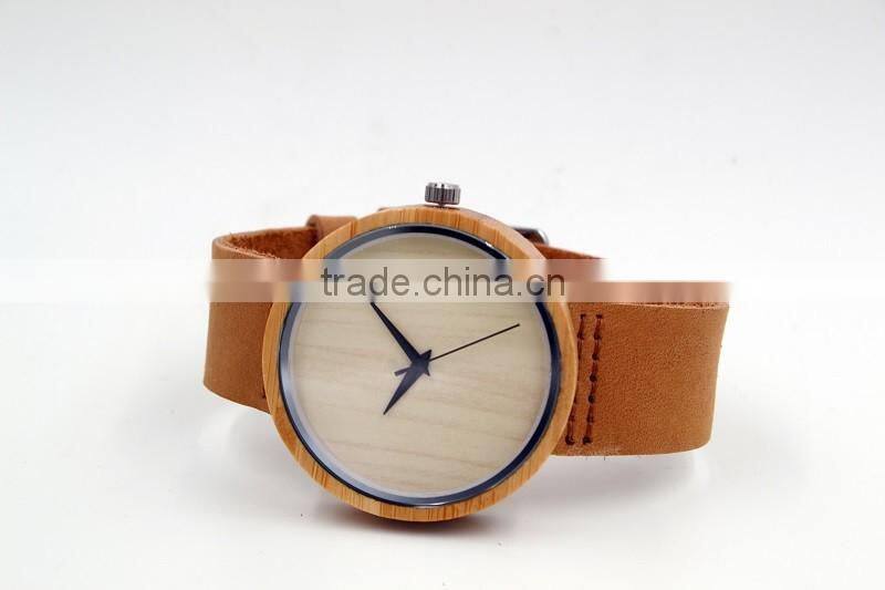2016 Newest japanese miyota 2035 movement wristwatches genuine leather watches bamboo wooden watches for men and women best gift