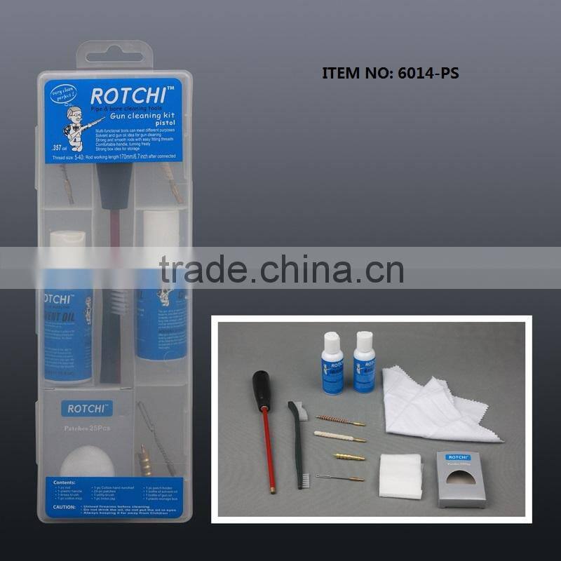 PVC coated steel rods pistol cleaning kit with solvent and gun oil , hunting accessories , firearms cleaning