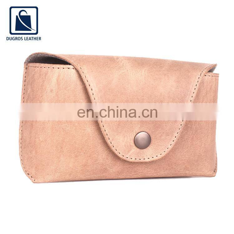 Anthracite Fitting Matching Stitching Unique Design Unisex Genuine Leather Sunglasses Case at Wholesale Price