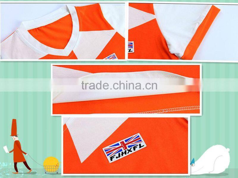 2015 boy Sports Wear Plain T-Shirt and Sport strip Pants / Wholesale Clothing Made in China Jiangxi