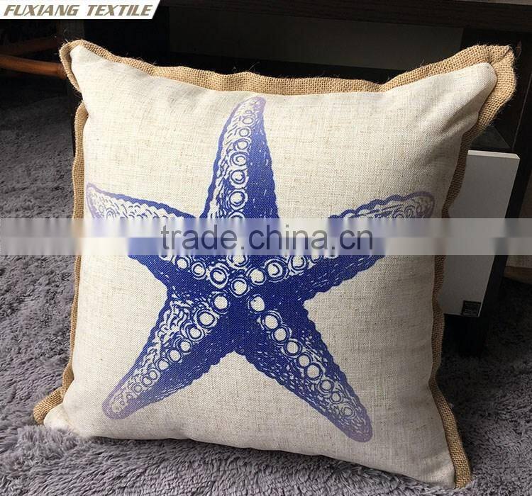 home decor cushion printed with linen piping