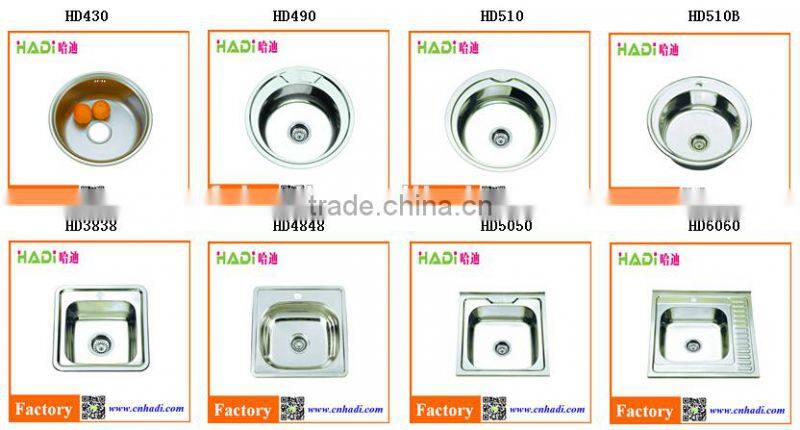 foshan small Single bowl kitchen sink sinks of stainless steel HD3838