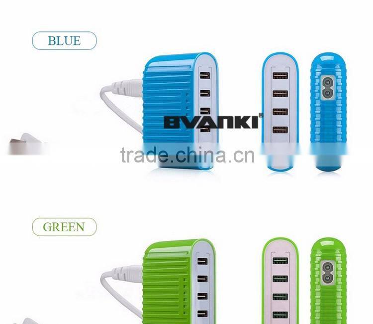 Low Price OEM Factory supply CE ROHS FCC Approved Newest portable fast multi USB Smart Charger 40w 5v 6a 5 port usb charger