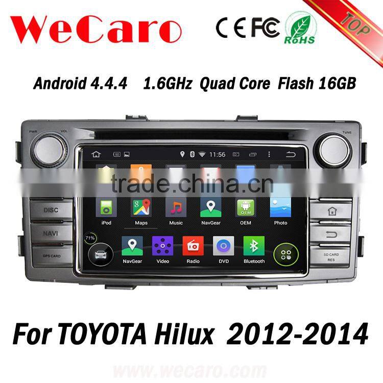 Wecaro Android 4.4.4 car stereo 2 din for toyota hilux car dvd android stereo 2012 2013 2014