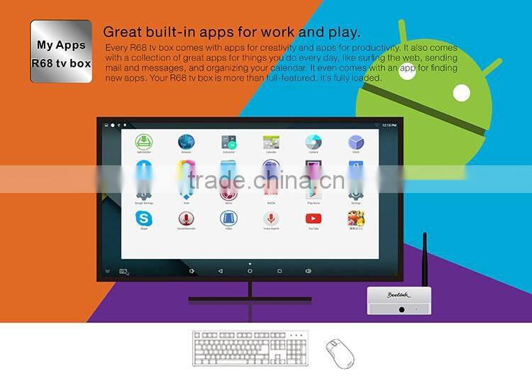 R68 TV Box RK3368 64Bits 4K*2K 1080P 2.4G/5G Wifi KODI/XBMC/Miracast/DLNA H.265 Streaming Media Player Remote Controller