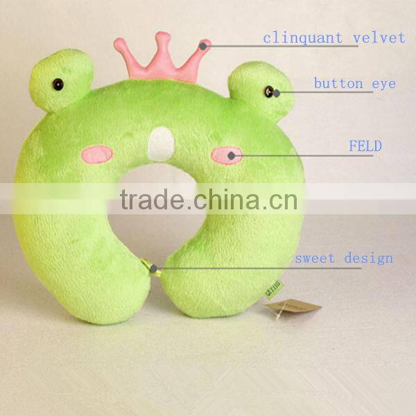 U shaped cute design cartoon small travel soft pillow for kids
