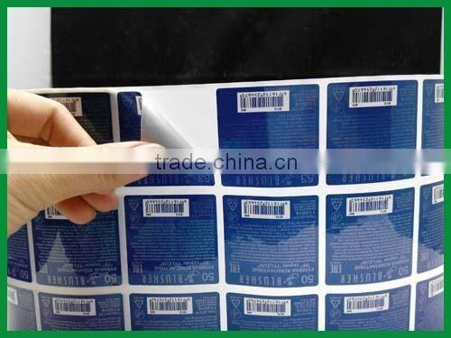 Horizon custom PE BOPP blue sticker label with gloss lamination