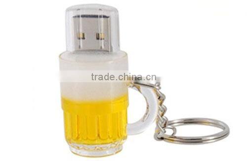 Acrylic usb pendriver beer cup usb flash drive 4gb