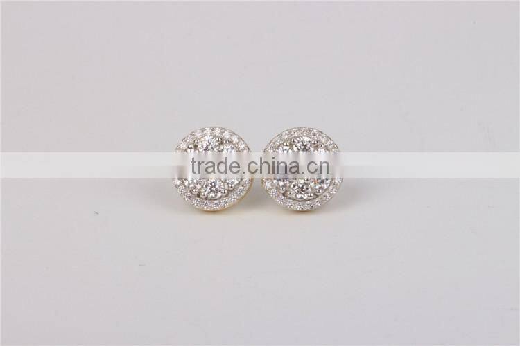 2016 Cheap price 925 silver jewelry hip hop earring round stud earring