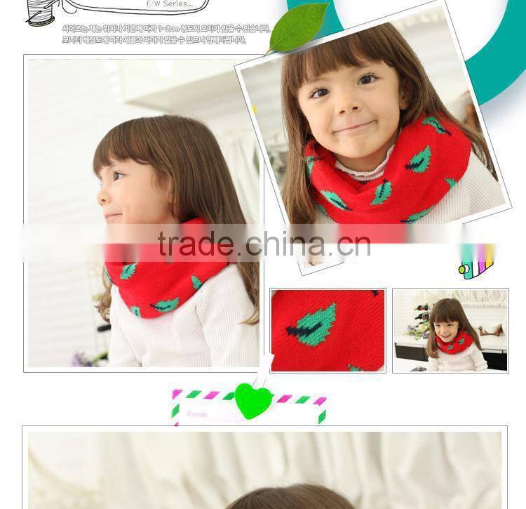 Newest Small Leaf Spreaded Fashion Cute Kids Knitted Winter Circle Loop Scarf