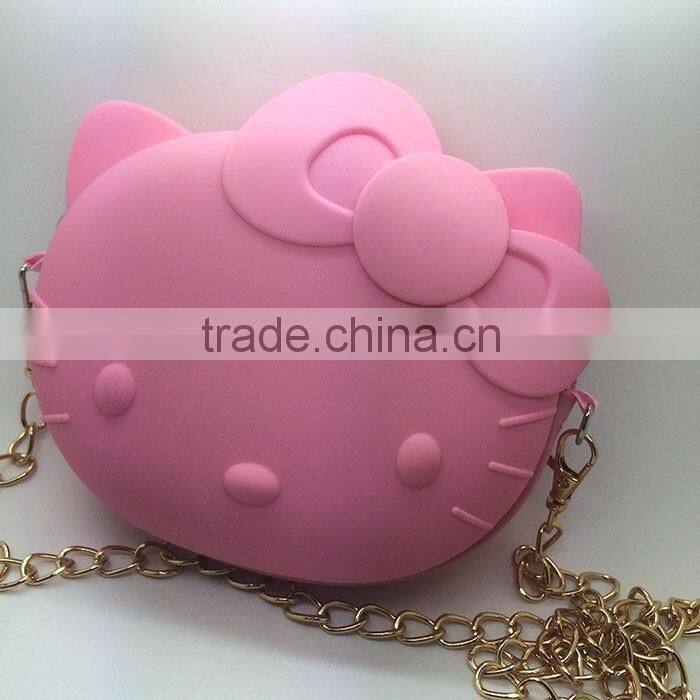 2016 lastest pink hello kitty design shoulder bag with chain