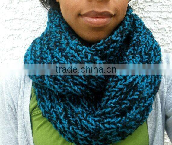 2014 Winter Newest Fashion Unisex Two Thread Weave Circle Loop Knitted Scarf