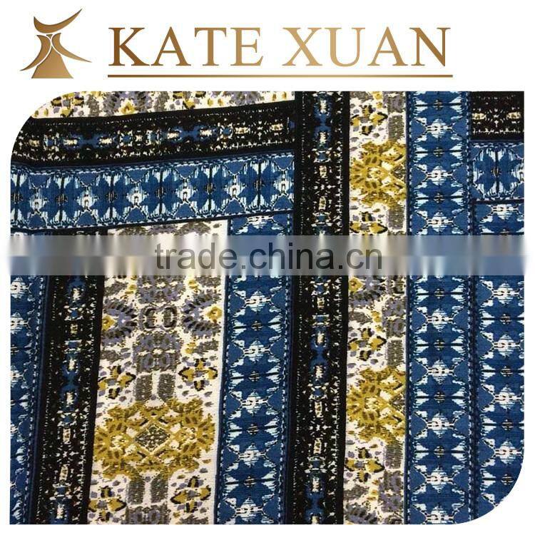 Plain weave soft printed rayon moss crepe fabric