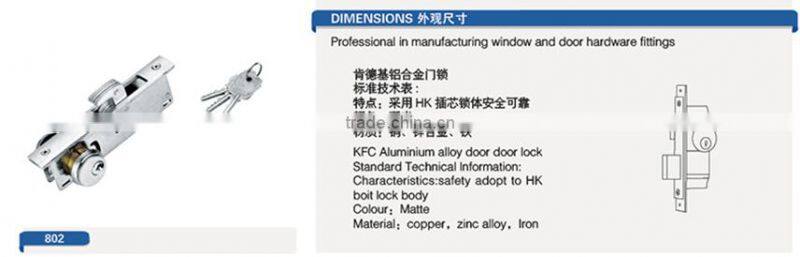 4104 mortise door lock body/lock cylinder for aluminium door