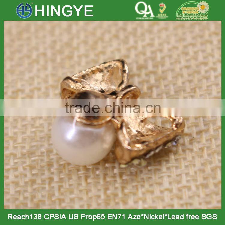 wholesale small rhinestone alloy bow for kids clothing 15775-3