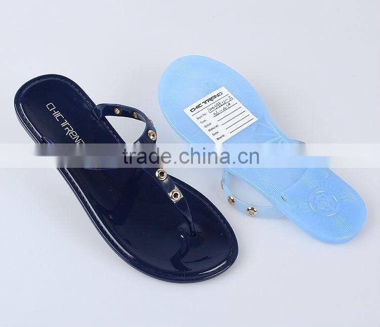 2015 Sweet Girl Summer Beach Wholesale Candy Color Jelly Slippers Flat Plastic Indoor Slipper shoes Flip-flops