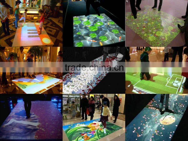 Interactive floor/Wall system, interactive floor projection for advertising, event and wedding decoration