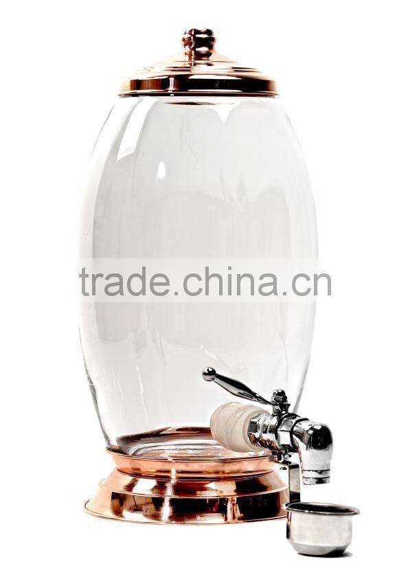 Glass Spigot Beverage Dispenser Jars, Glass Jars with Faucet, Spigot Glass Jars with Tap, Liquid Dispensing Equipments CBK017