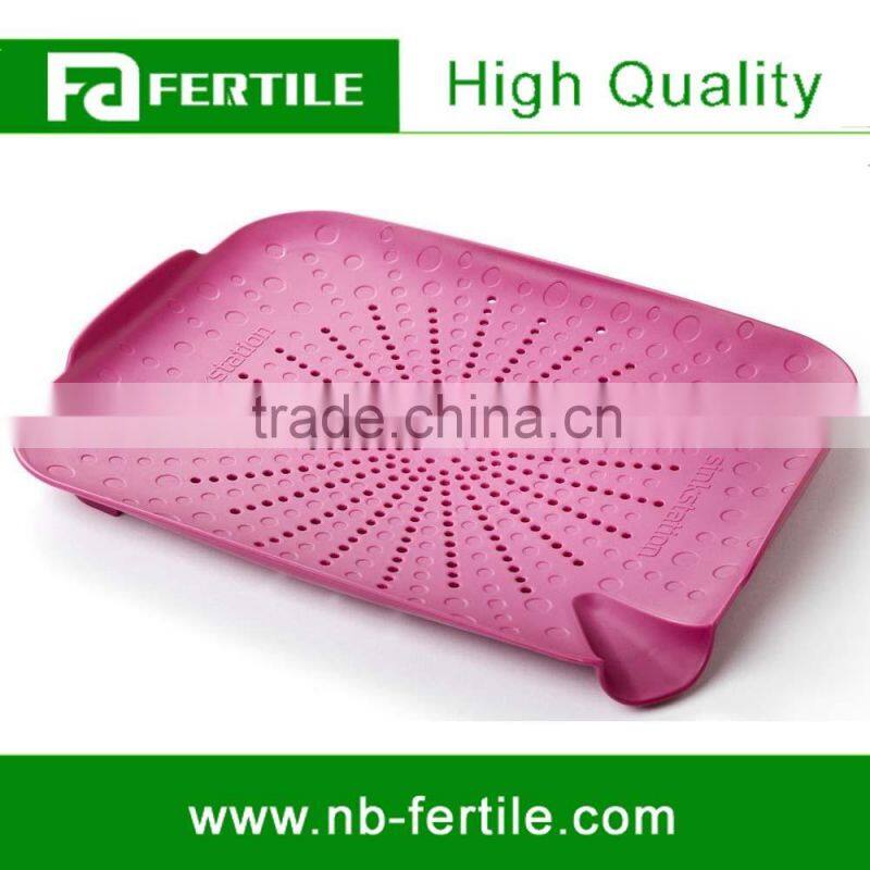 WFZ123573 Sinkstation Flat Colander Rose Color Plastic Kitchen Sink Strainer