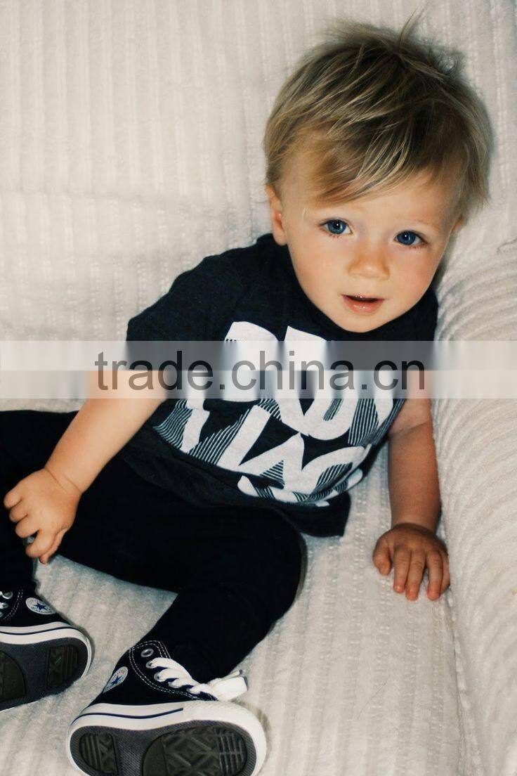 2016 Factory new fashion child clothes for summer casual baby boy clothing set wholesale 2 pieces kids clothes (ulik-SC081)