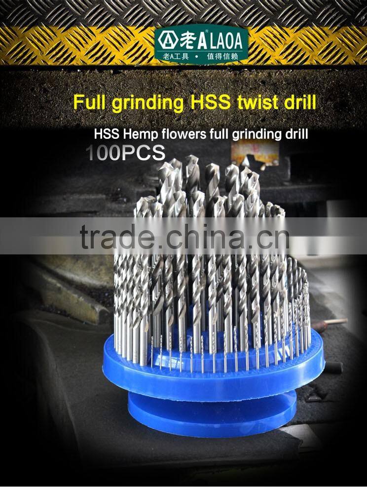 LAOA1-13mm HSS Straight High Speed Steel 100PCS Electric Twist Drill Bits Broach Drills Set For Metal Copper, Steel, Cast Iron