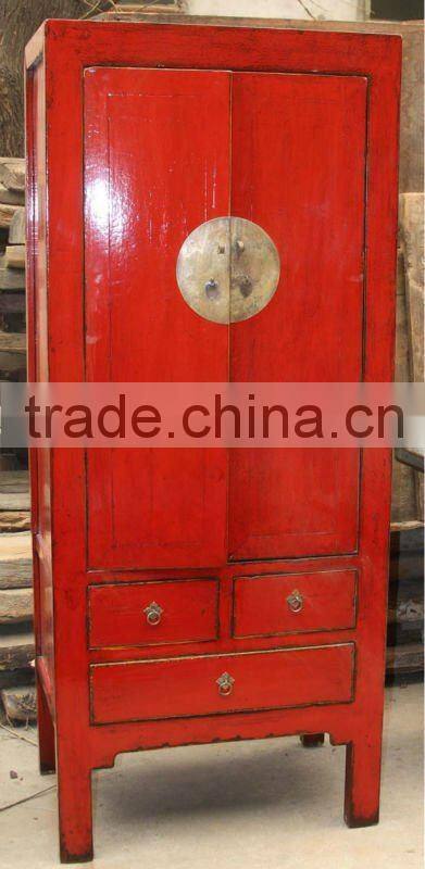 Chinese antique red wedding shanxi wardrobe cabinet