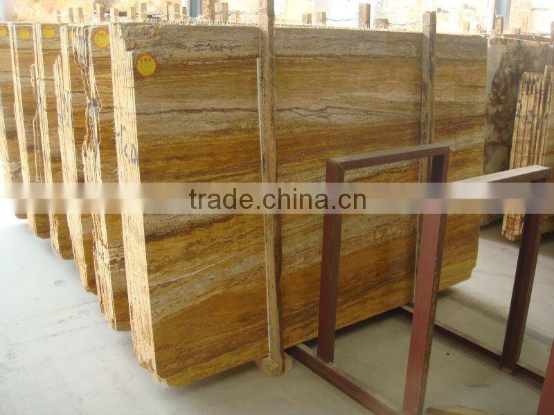 Best quality golden travertine tile slab