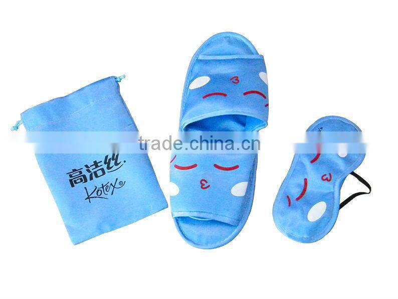 2015 Convenient to carry slipper and practical eye mask for Air travel kit