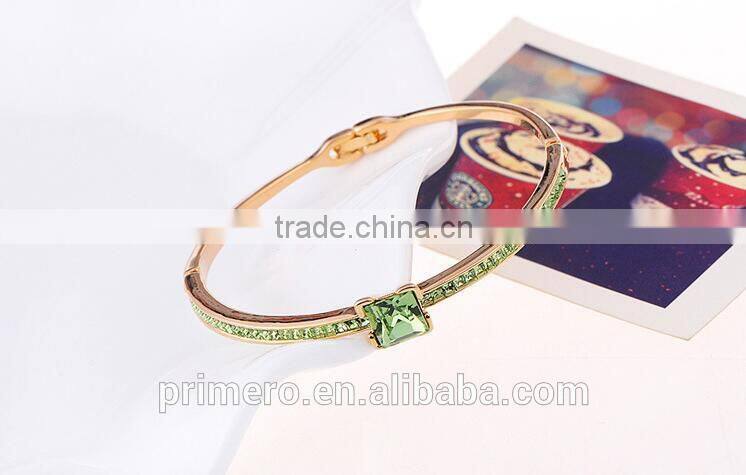 New Design 18K Yellow Gold Plated Full Rhinestone Austrian Crystals Adjustable Bracelet