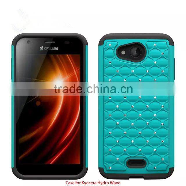 Keno Shining Diamond-studded Armorbox Drop Resistant Silicone Case for Kyocera Hydro Wave