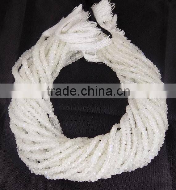 1 Strand Natural Rainbow Moonstone 6-7mm Rondelle Faceted Blue Fire 7" Long,Birthstone,Necklace,blue flashy,Blue Fire Wh