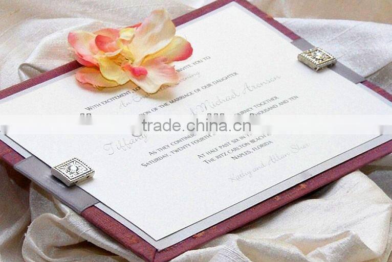 elegant and graceful wedding card,novel deseigned invitation card ER-004
