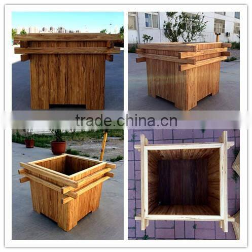 high quality big outdoor flower pots, wooden flower pots