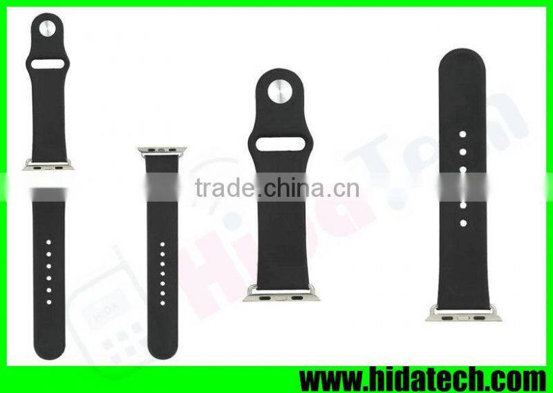 Hot selling Silicone Watch Band Wrist Strap for Apple Watch with Clasp Adapter Connector