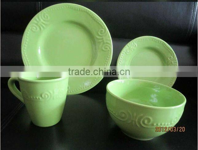 16pcs glazed stoneware dinner set
