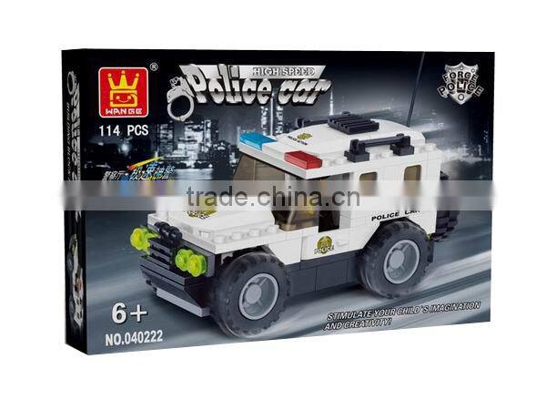 ABS mini Police Car Block toy Set police bricks