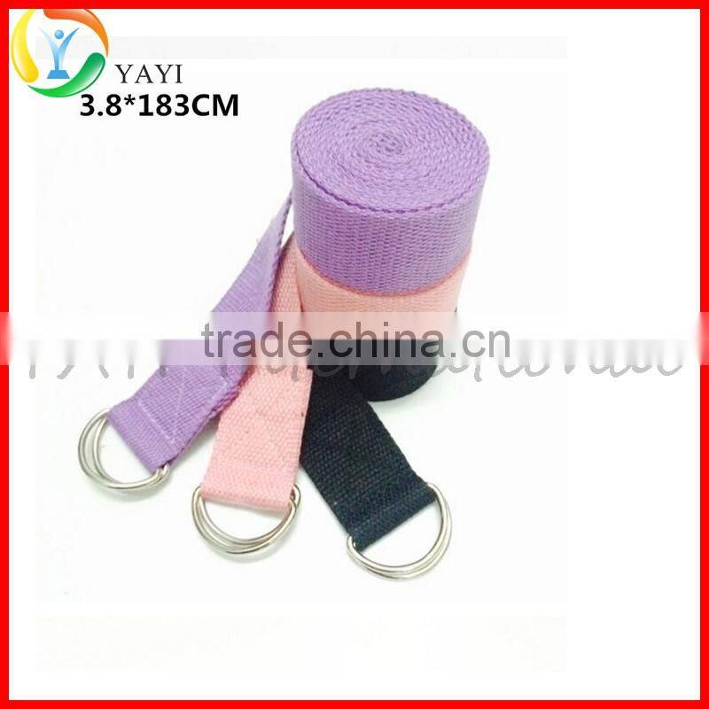 Durable Pilates Stretch D-Ring Buckle Cotton Yoga Straps