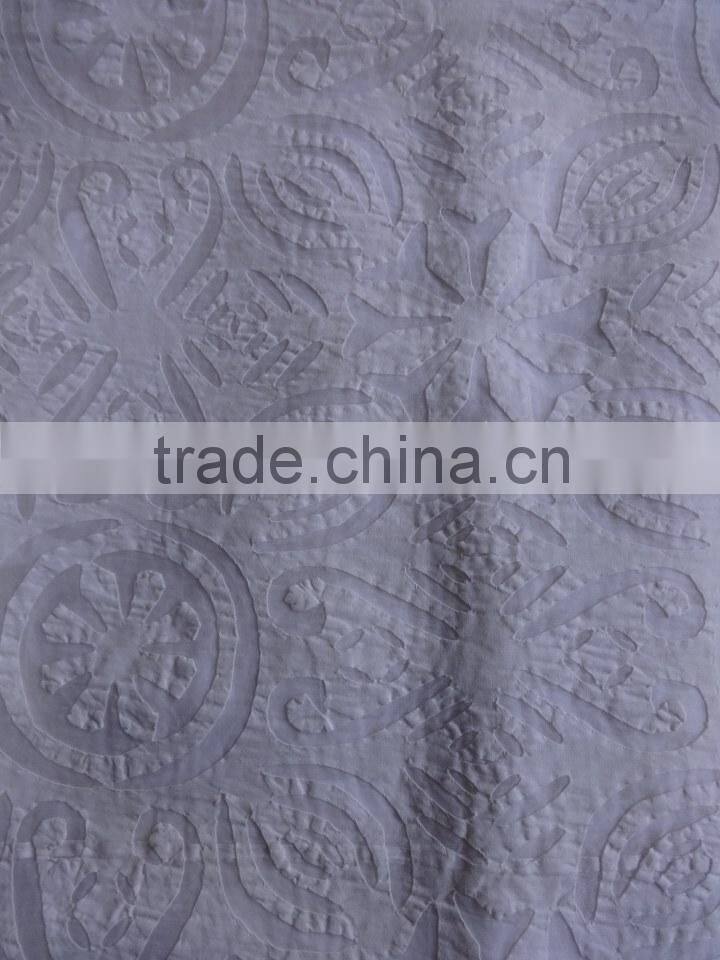 Duvet Cover Cutwork Embroidery Cotton Organdy Fabric Hand Applique Patterns Indian Bedding